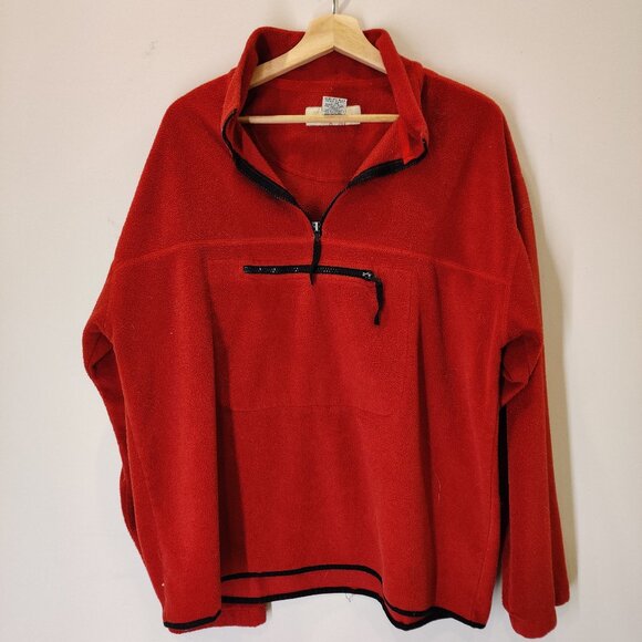 Men's Penmans Red 1/4 Zip Pullover Collared Warm Sweatshirt | L - Picture 1 of 5